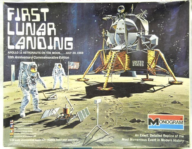 Monogram 1/48 First Lunar Landing Apollo 11 Astronauts on the Moon, 5503 plastic model kit